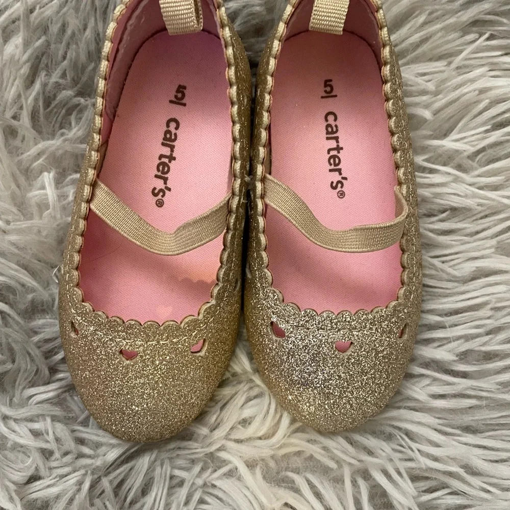 Carters baby girl Glitter shoes size 5.